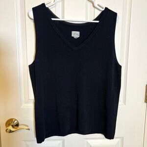 Chico's Black Shell Tank Top Size 3 / XL Travel, Work, Layering, Minimalist